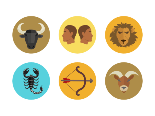 horoscope flat round icons