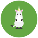 unicorn flat round icon