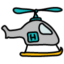 hospital helicopter Doodle Icon