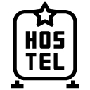 hostel star sign line Icon