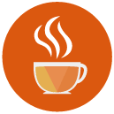 hot drink Flat Round Icon