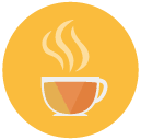 hot drink Flat Round Icon
