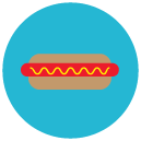 hotdog Flat Round Icon
