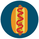 hotdog Flat Round Icon