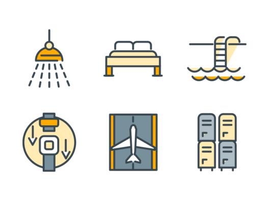 hotel filled outline icons