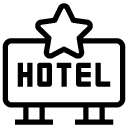 hotel star sign line Icon