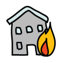 house fire Doodle Icon