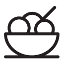 ice-cream bowl line Icon