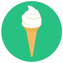 ice-cream cone Flat Round Icon