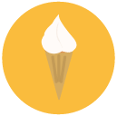 ice-cream cone Flat Round Icon