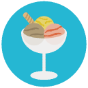 ice-cream glass Flat Round Icon