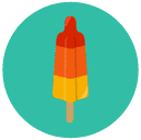 ice-cream rocket Flat Round Icon