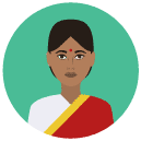 indian woman Flat Round Icon