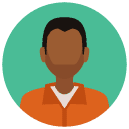inmate man Flat Round Icon