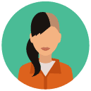 inmate woman Flat Round Icon