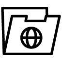 internet folder line Icon