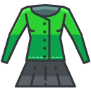 jacket and skirt Filled Outline Icon