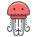 jellyfish Filled Outline Icon