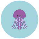 jellyfish Flat Round Icon