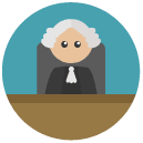 judge Flat Round Icon
