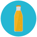 juice bottle Flat Round Icon