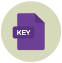 key Flat Round Icon