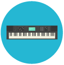 keyboard Flat Round Icon