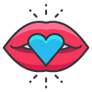kiss Filled Outline Icon