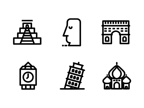 landmarks-line-icons