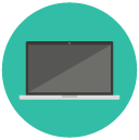 laptop Flat Round Icon