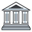 law bank building Filled Outline Icon