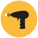 lazer gun Flat Round Icon