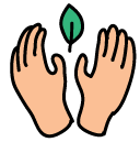 leaf hands Doodle Icons