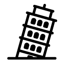 leaning tower line Icon
