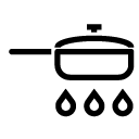 lidded pan on flames line Icon