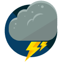 lightening storm flat Icon