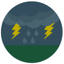 lightening storm_2 Flat Round Icon