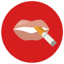 lips smoking Flat Round Icon