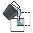 live paint bucket Filled Outline Icon