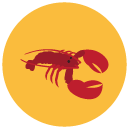 lobster Flat Round Icon