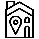 location hostel line Icon