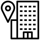 location hotel line Icon