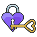 lock and key Filled Outline Icon