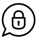 lock chat line Icon