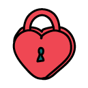 lock heart Doodle Icon