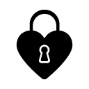 lock heart glyph Icon