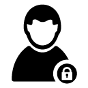 lock man glyph Icon