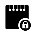 lock notes glyph Icon