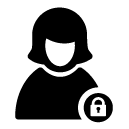 lock woman glyph Icon