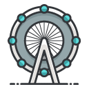london eye Filled Outline Icon